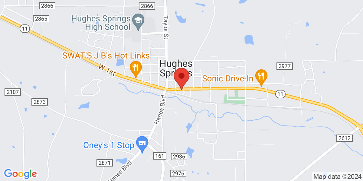 Map of Hughes Springs Area Public Library